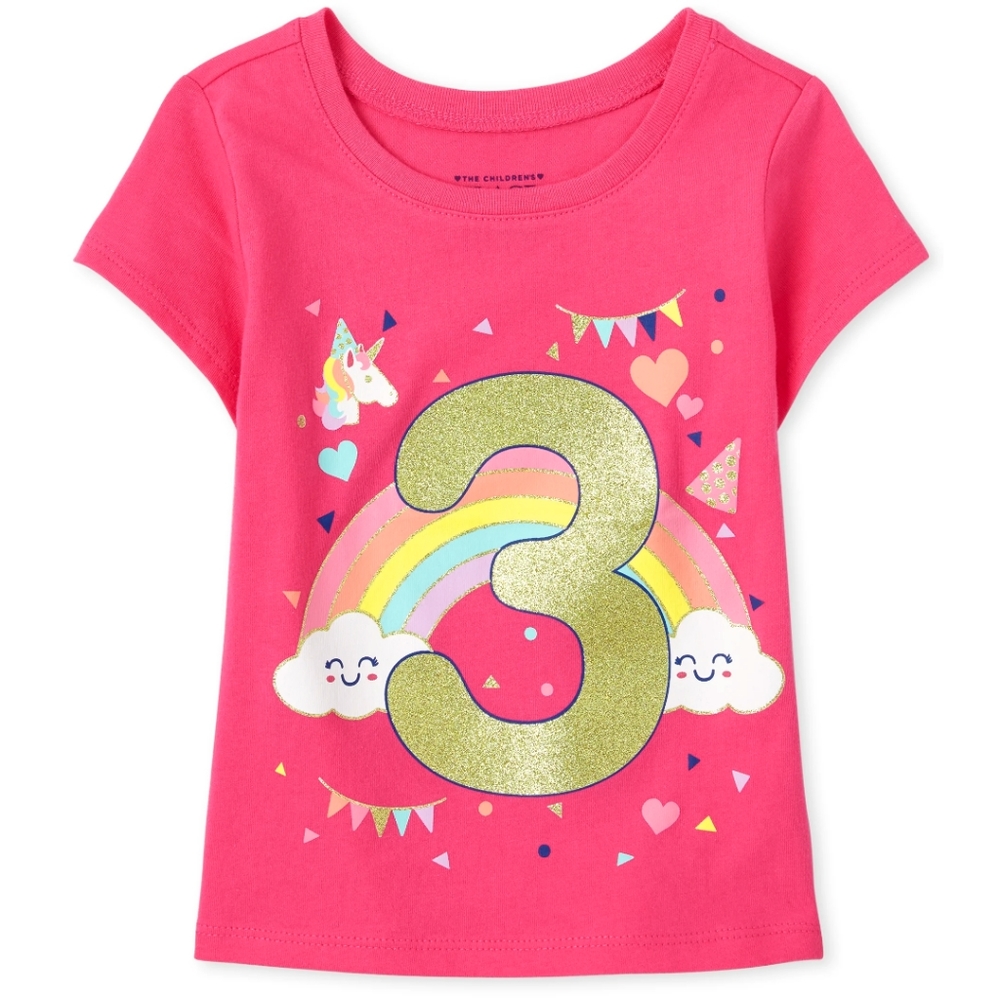 SALE! GIRLS Toddler Birthday 3 Graphic Tee